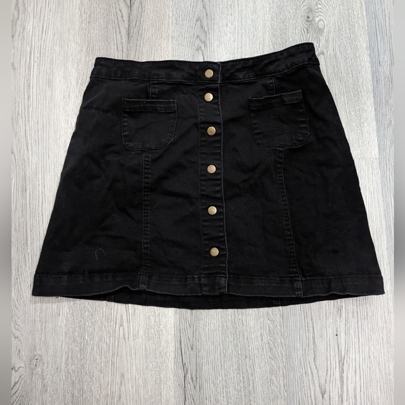 Amnesia Dresses & Skirts - Amnesia black Denim Jeans skirt size Large Goth Alt Y2K